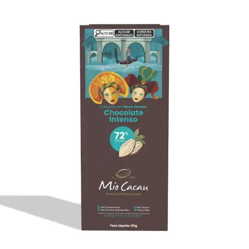 CHOCOLATE INTENSO 72% CACAU 80 GR